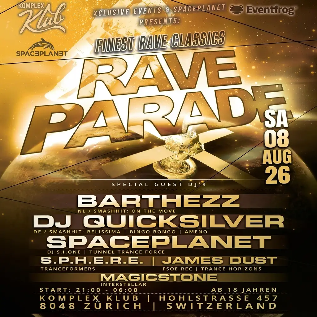 RAVE PARADE im Komplex Klub Zürich